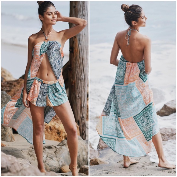 Anthropologie Other - Anthropologie Split Halter Top Short Set New NWT Small Beach ANTHRO Pool Summer